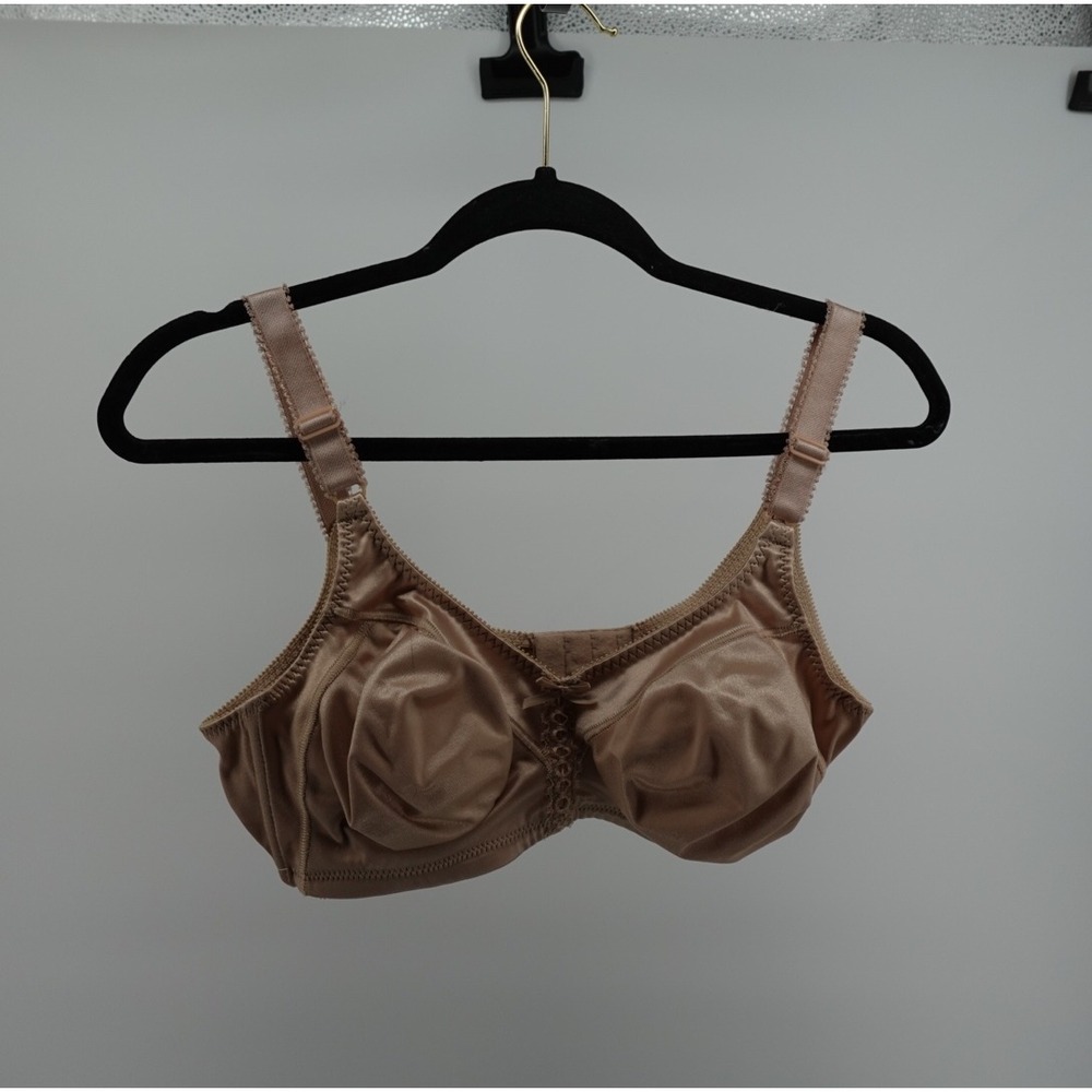 Bali 3820 Double‎ Support Wireless Bra Beige Satin Full Coverage 40B